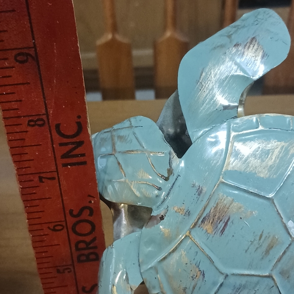 Turtle Sculpture Metal 3D Stand Alone Vintage Sea Turtle Decor Collectible - Picture 10 of 10